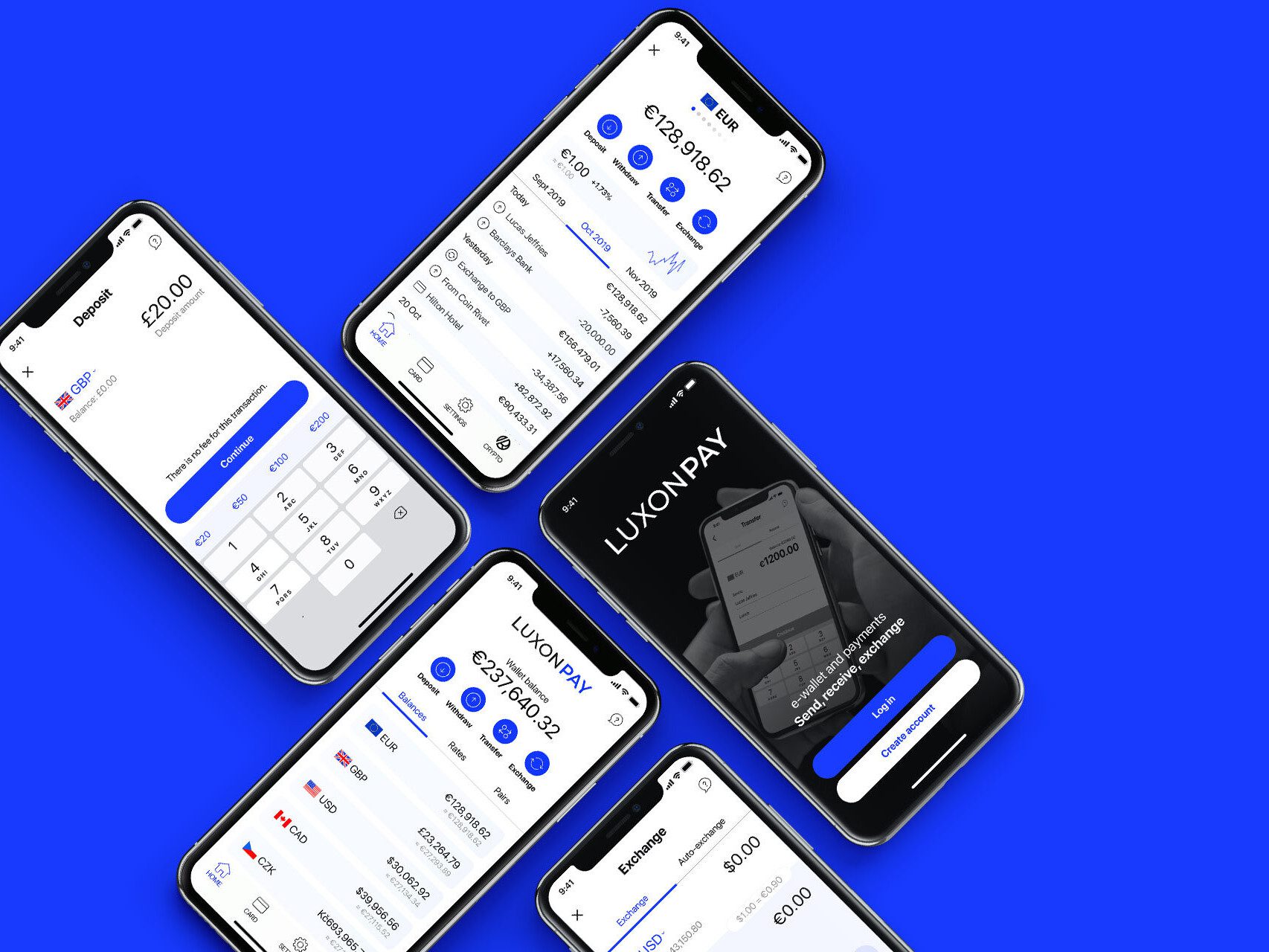 A new interface for Luxon Pay - amulti-currency e-wallet app