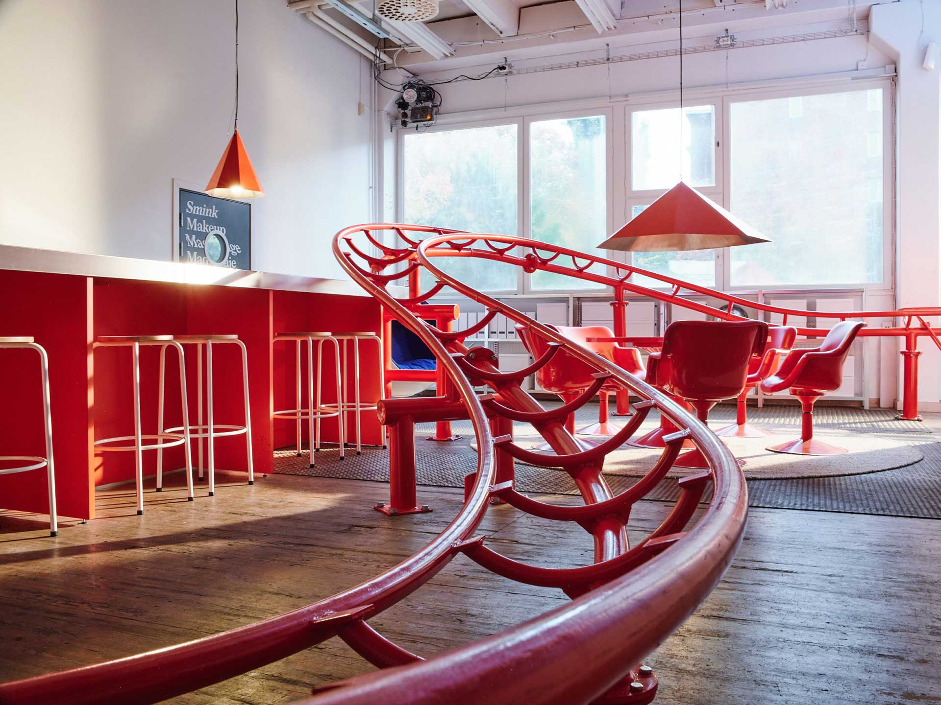 In Stockholm, The Great Exhibition opens the only office roller coaster in the world